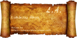Lukácsy Ákos névjegykártya